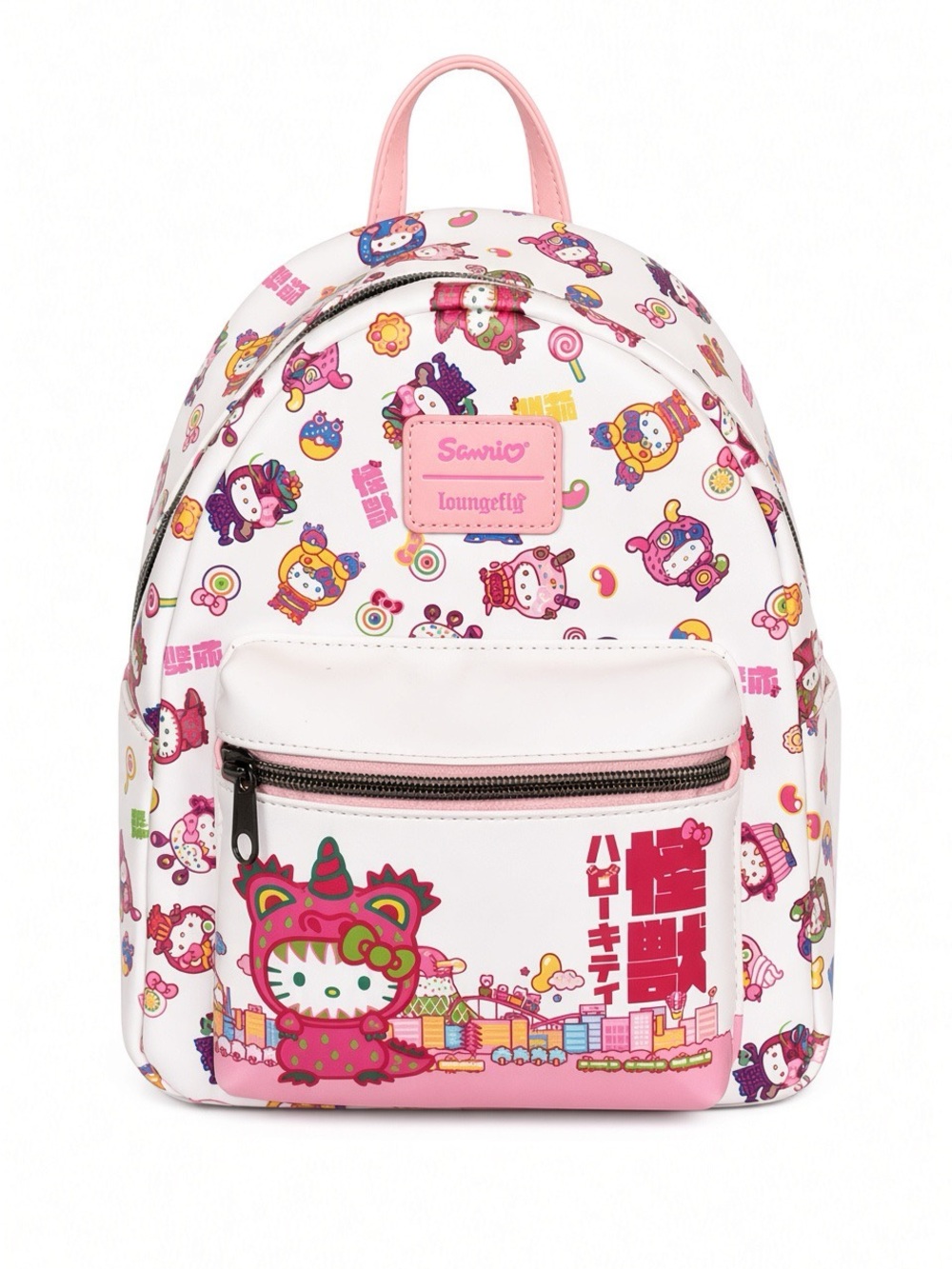 Sanrio Pink White Mini Backpack with Character Print